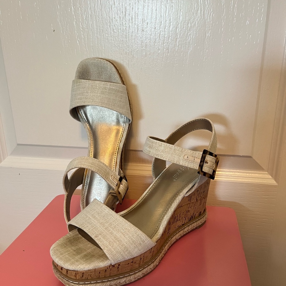 Xappeal Beige Wedge Sandals